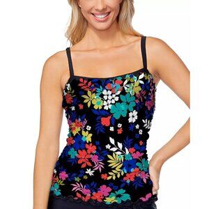 Island Escape Womens Size 8 Mariposa Floral Underwire Tankini Top Swimsuit 1996